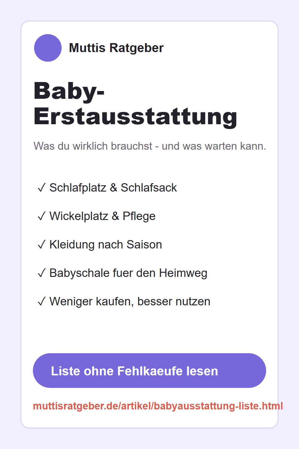 Pinterest-Grafik zur Baby-Erstausstattung
