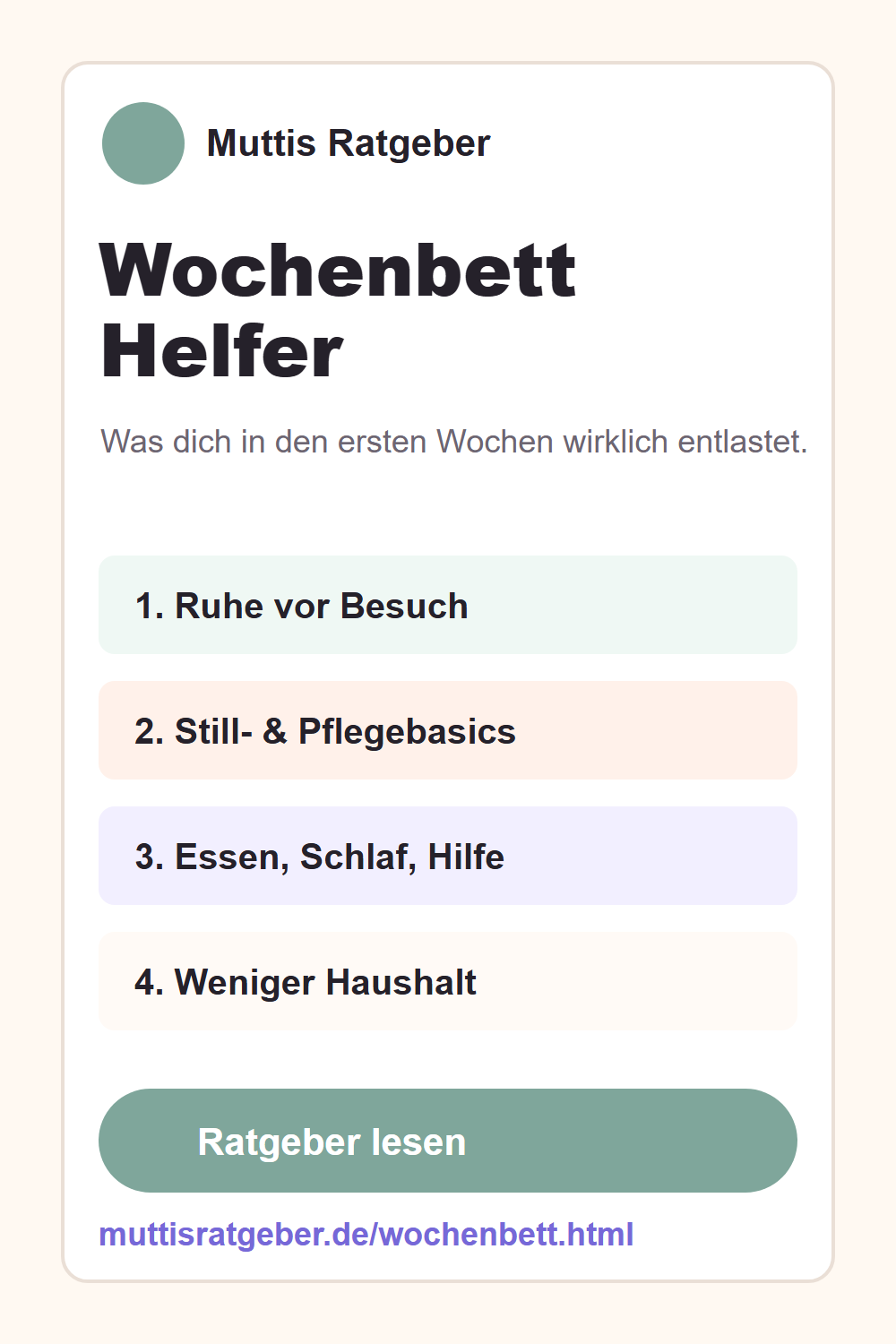 Pinterest-Grafik zu Wochenbett Helfern